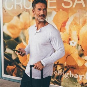 2 Henley long sleeve t-shirts